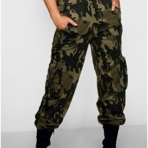 petite camo cargo trousers